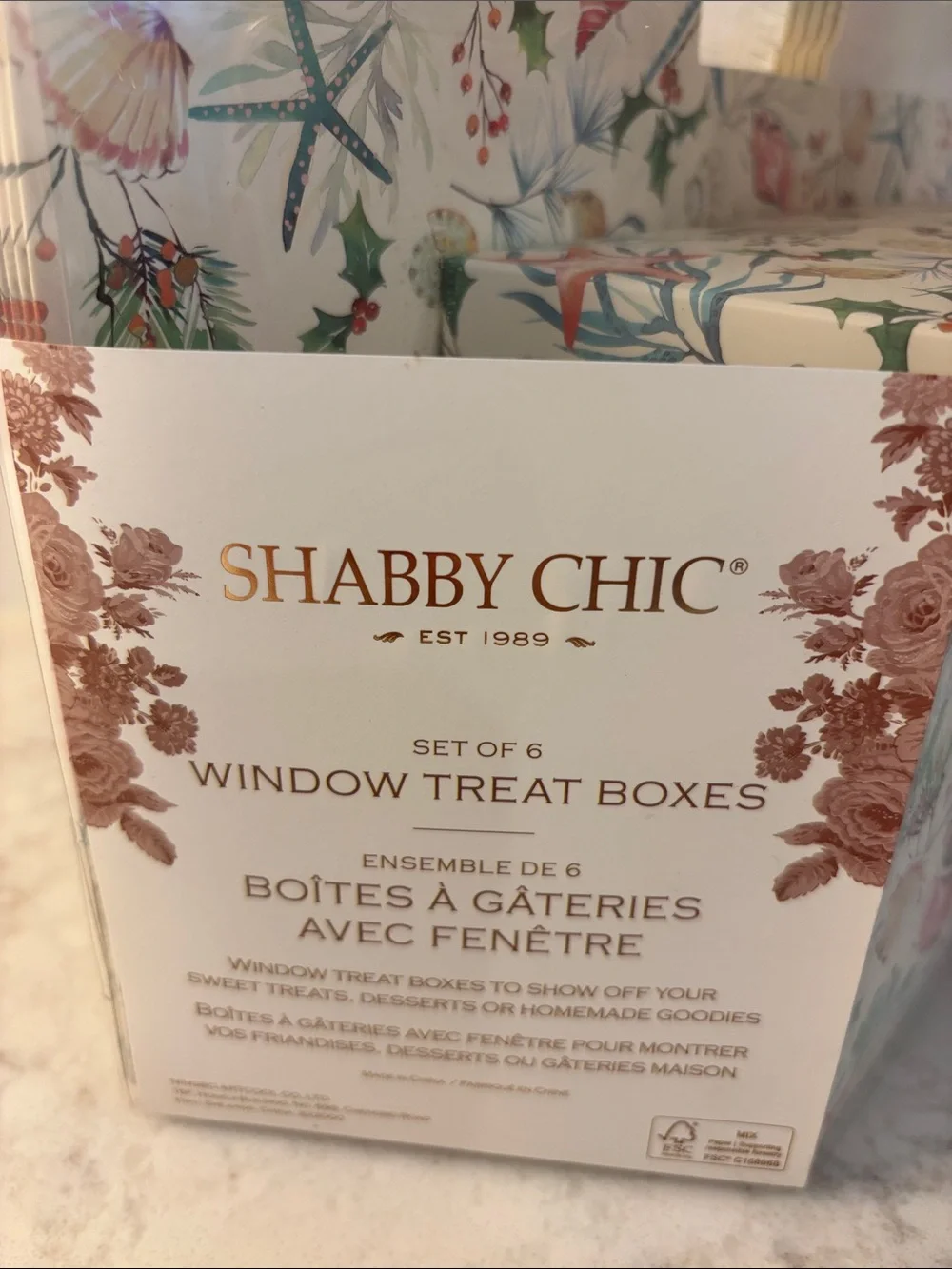Shabby Chic Coastal Window Treat Boxes Set of 6 NWT